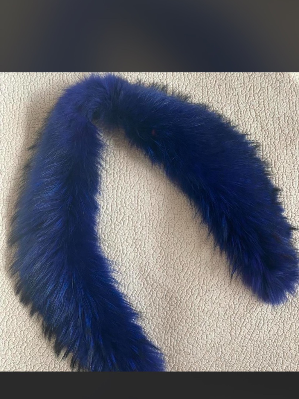 Luxurious Blue Fur Collar Stole